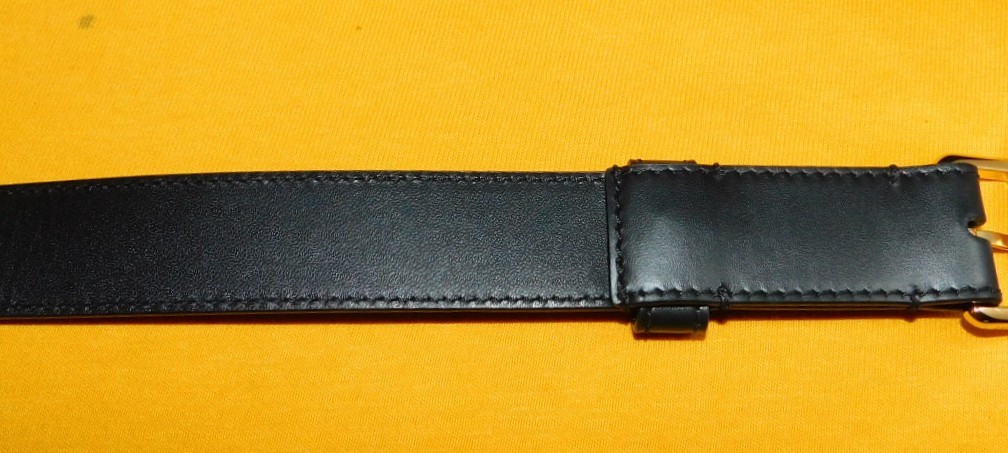 WOMEN’S BURBERRY MADE IN ITALY BLACK LEATHER SLIM BELT SIZE 6 – 30/75cm..