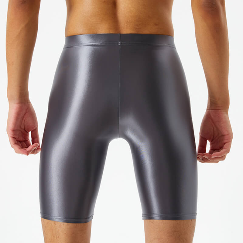 Men’s Wet Look Shiny Satin Tights Underwear Bulge Pouch Boxer Shorts Underpants