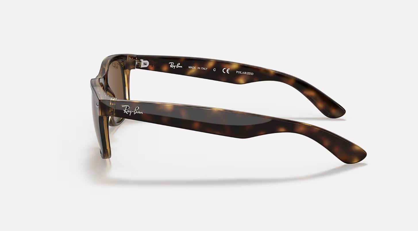 Ray-Ban New Wayfarer Polished Tortoise/B-15 Brown Polarized 55 mm Sunglasses