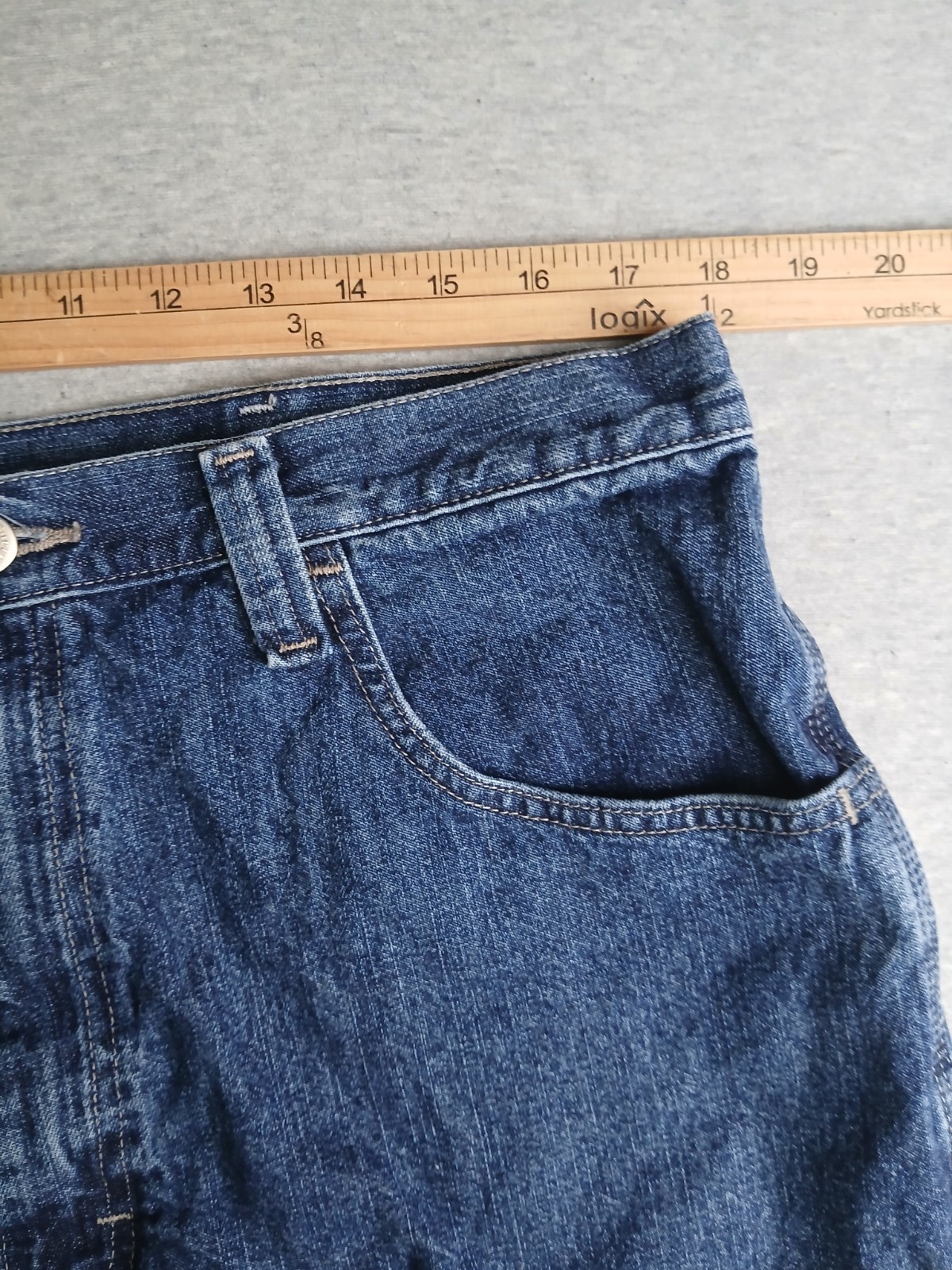 Wrangler Jean Shorts 36 Carpenter Hammer Loop Baggy Jorts 9″ Grunge Y2k
