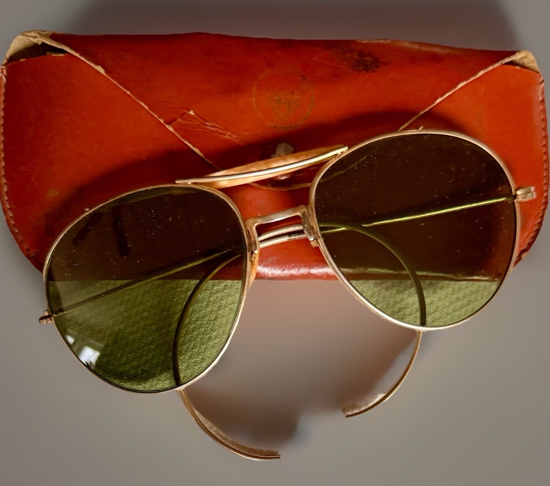 Vintage American Optical AO Cool Ray Ful-Vue Green Aviator 1/10 12k GF w/Case