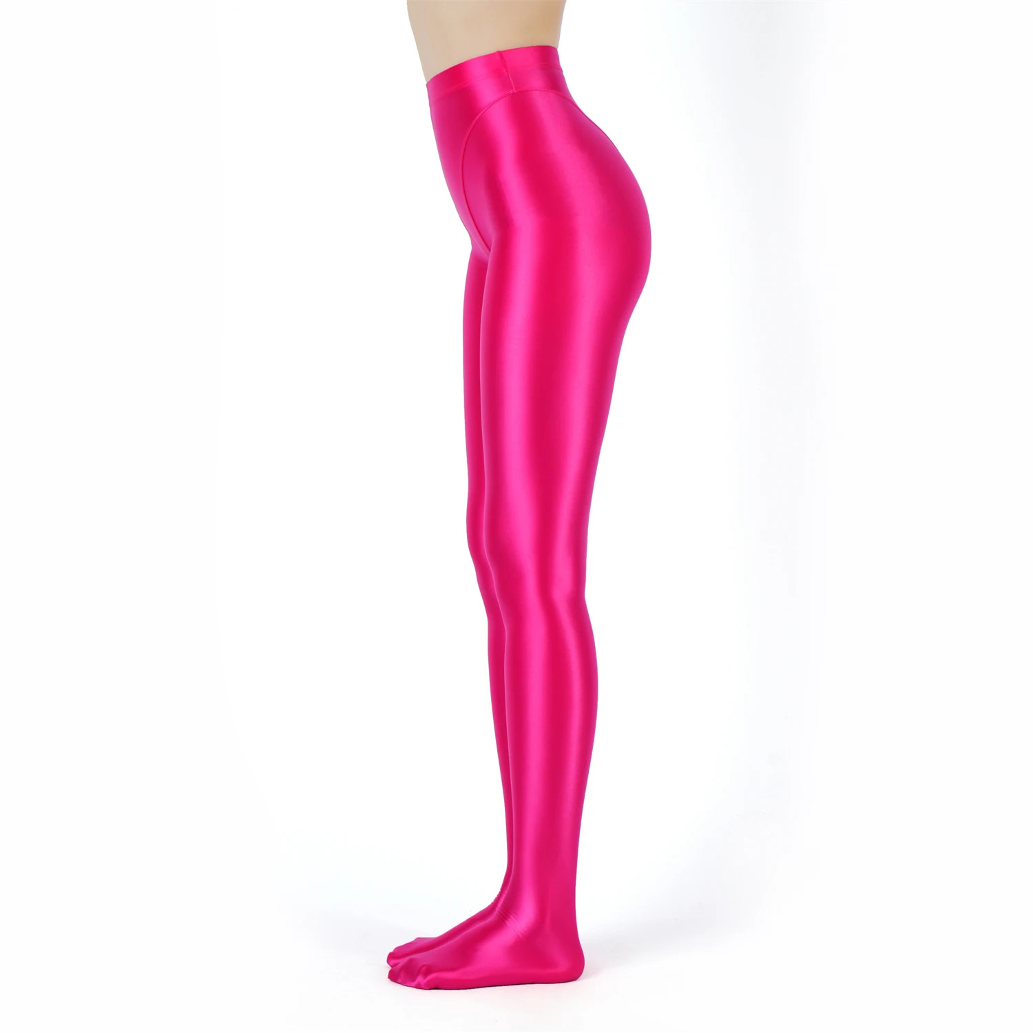 Opaque Elastic High Waist Tight Shiny Oil Glossy Pantyhose Yoga Dance Stockings