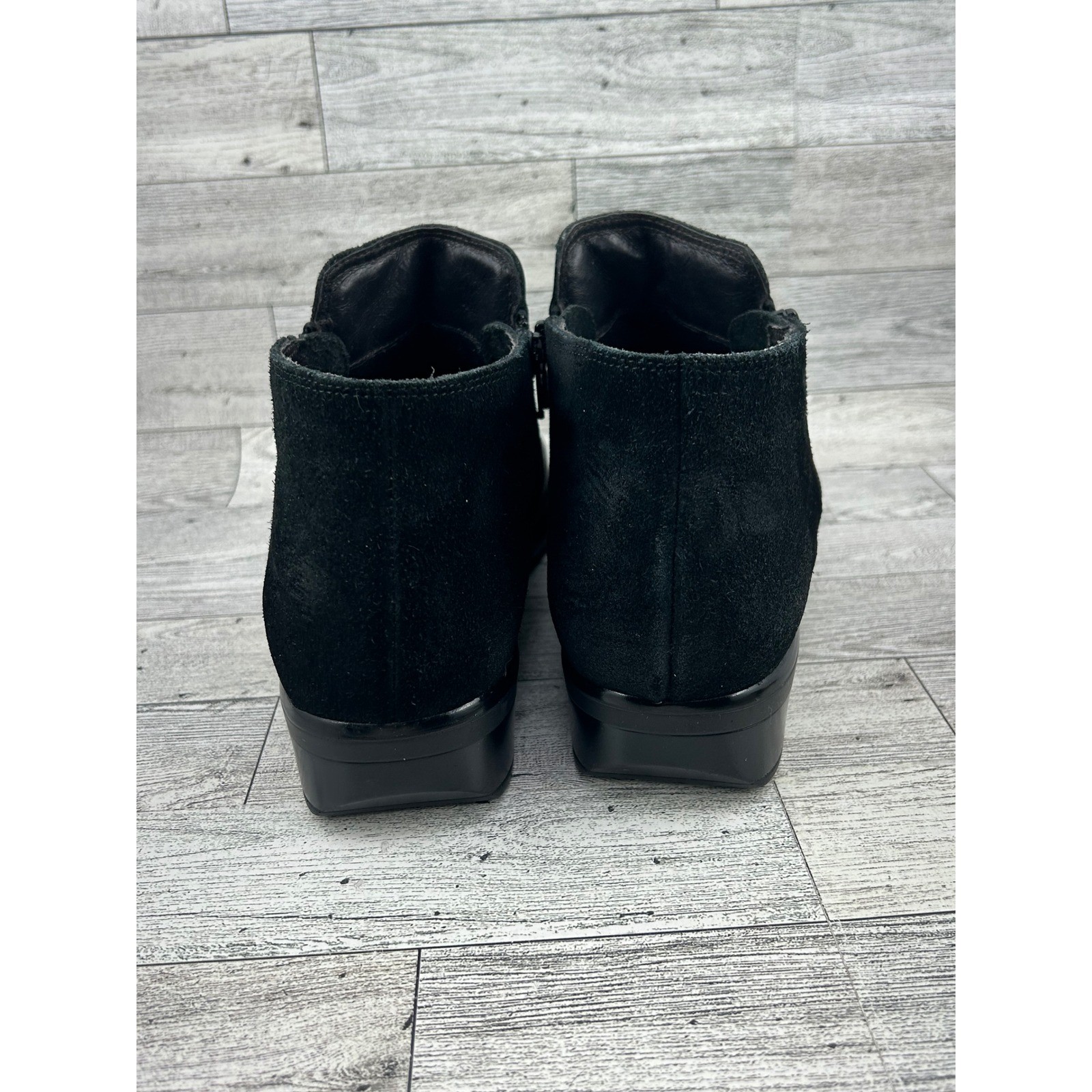 Naot Black Leather Suede Dual Zip Ankle Boots Women Size EU 40 US 9-9.5