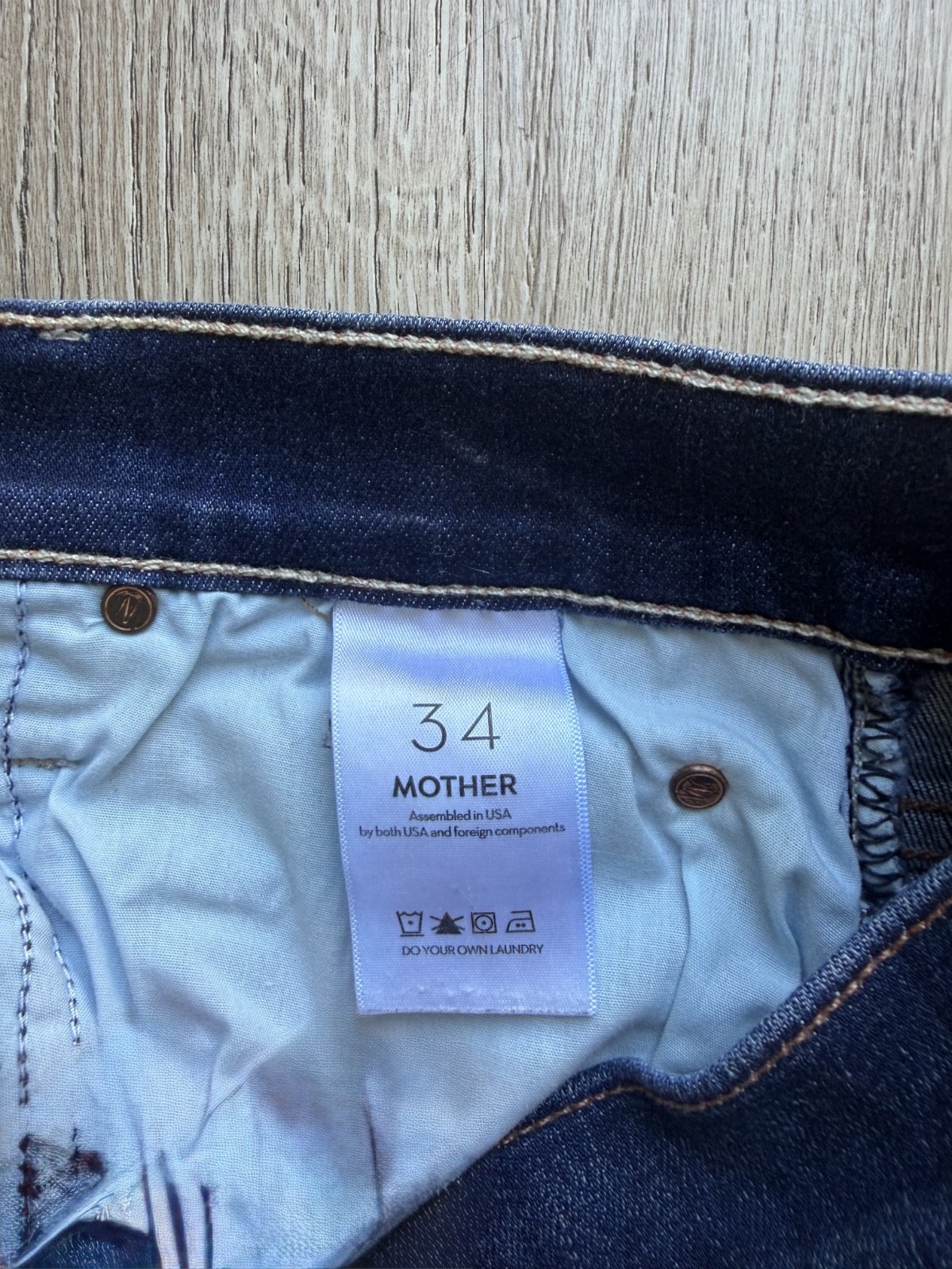 MOTHER Mid Rise Dazzler Ankle Step Fray Jeans Off Limits Wash Women’s 34