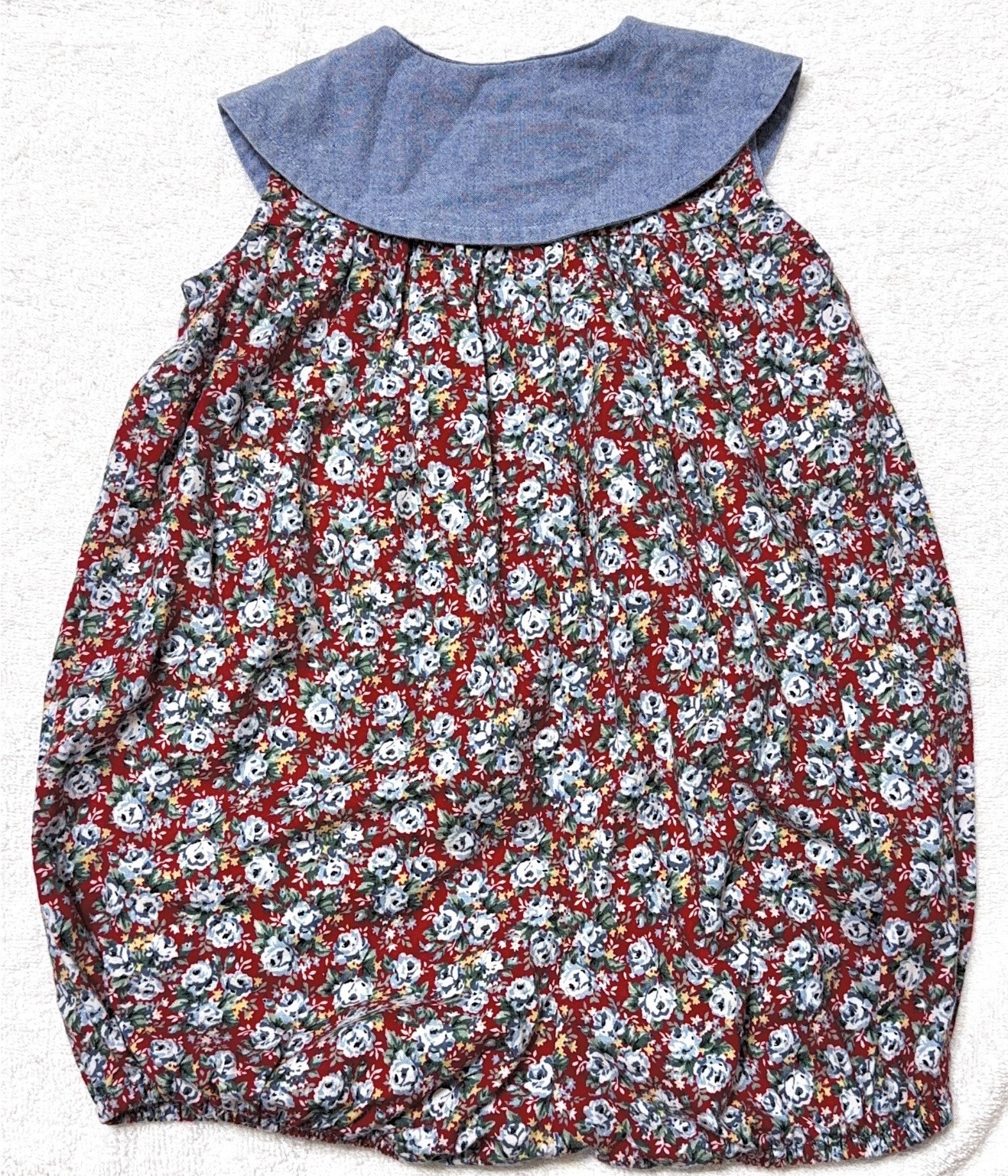 Cottontails Originals Red Floral Collared Button Romper One-Piece 12M Cotton