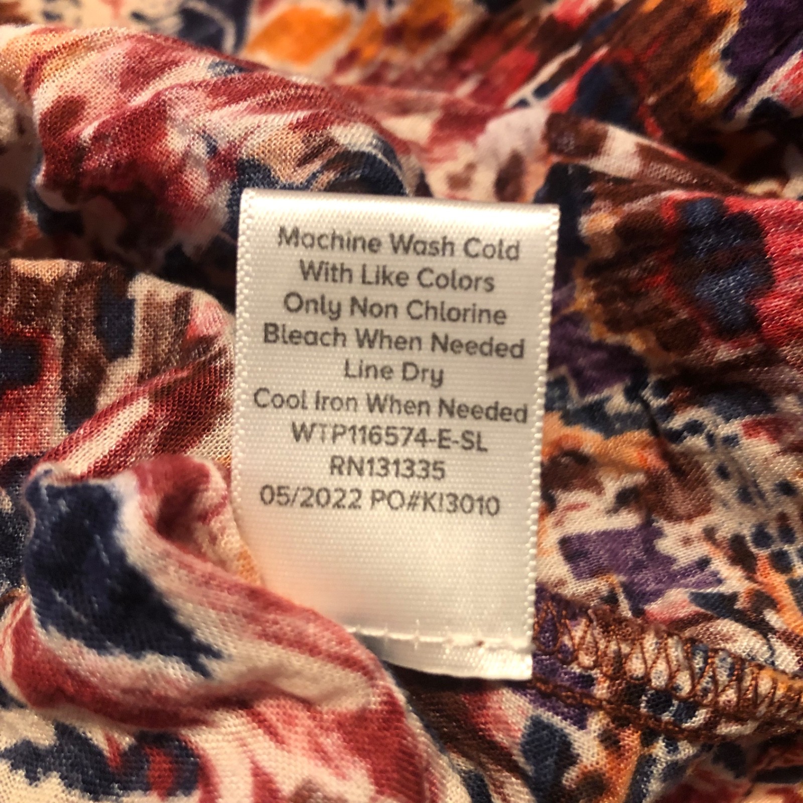 Evereve Multicolor Abstract Ikat Print Blouse Women’s Size XL Art Boho Retro 70s