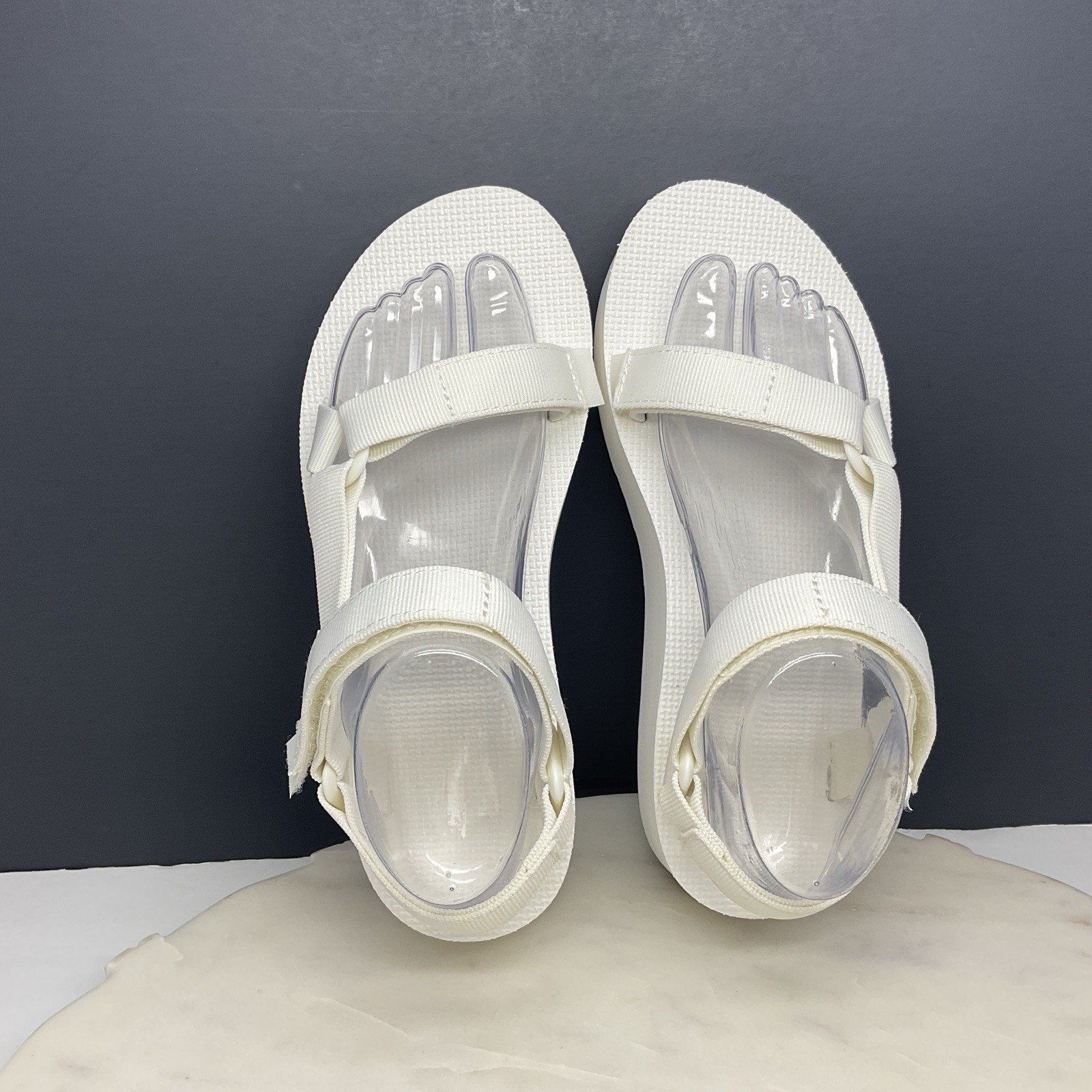 Teva Flatform Universal Sandals Womens Size 8 White Strappy Chunky Platform