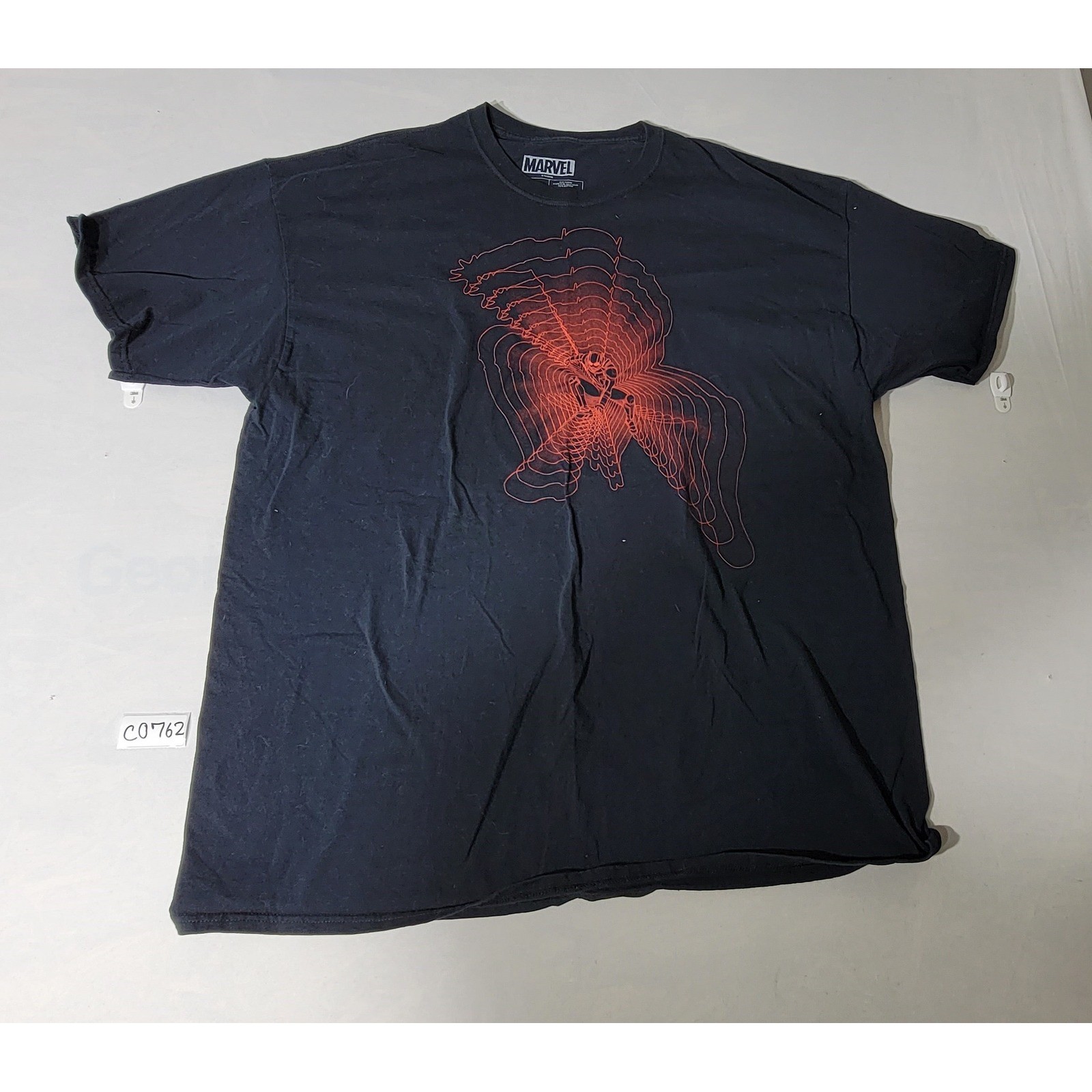 Marvel Ant-Man Loot Crate Graphic T-Shirt Mens 2XL Black Red Topographic Print