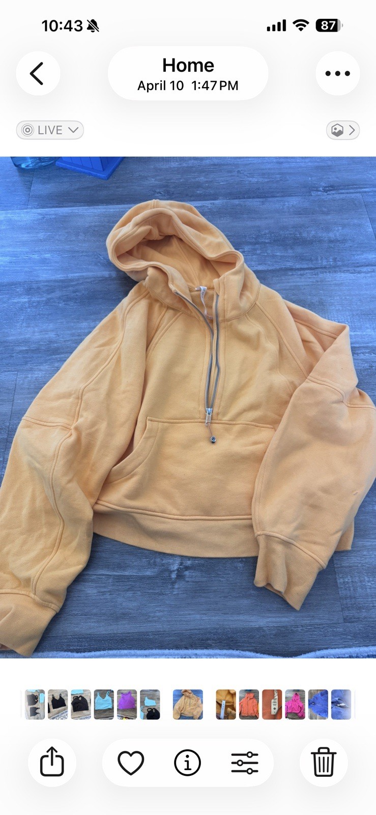 LULULEMON Oversized Scuba Half-Zip Hoodie Pullover Sweatshirt Mango dream M/L