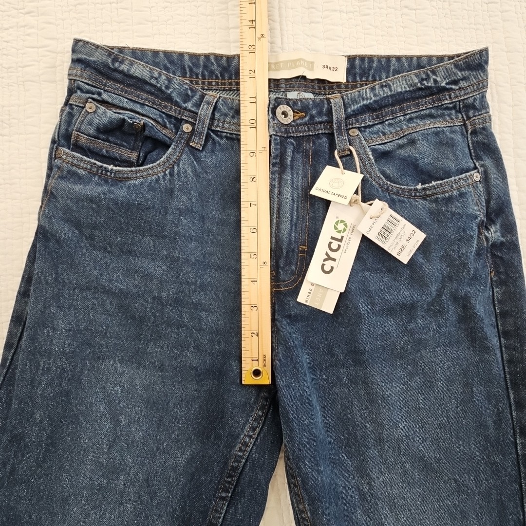 Free Planet Men’s Jeans 34×32 Casual Tapered Stretch Sustainable Denim Pants NWT