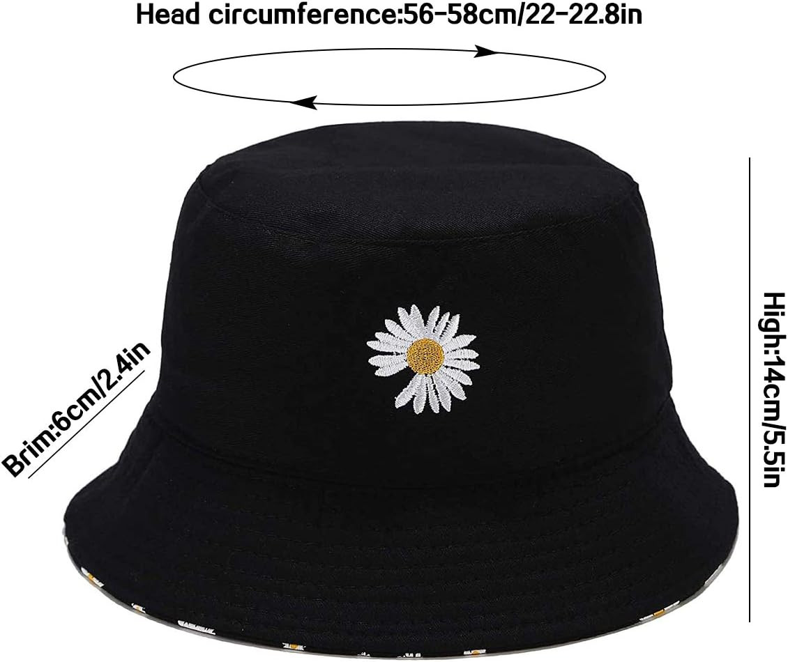 Unisex Bucket Hat Beach Sun Hat Aesthetic Fishing Hat for Men Women Teens, Rever