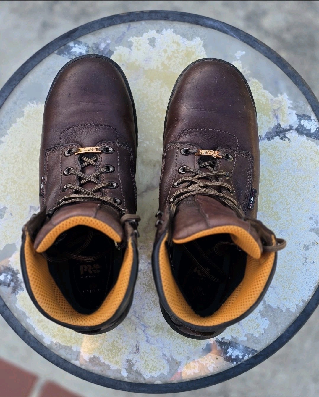 Timberland PRO TiTAN 6″ Alloy Toe Work Boots Mens 10.5 Wide Brown Leather