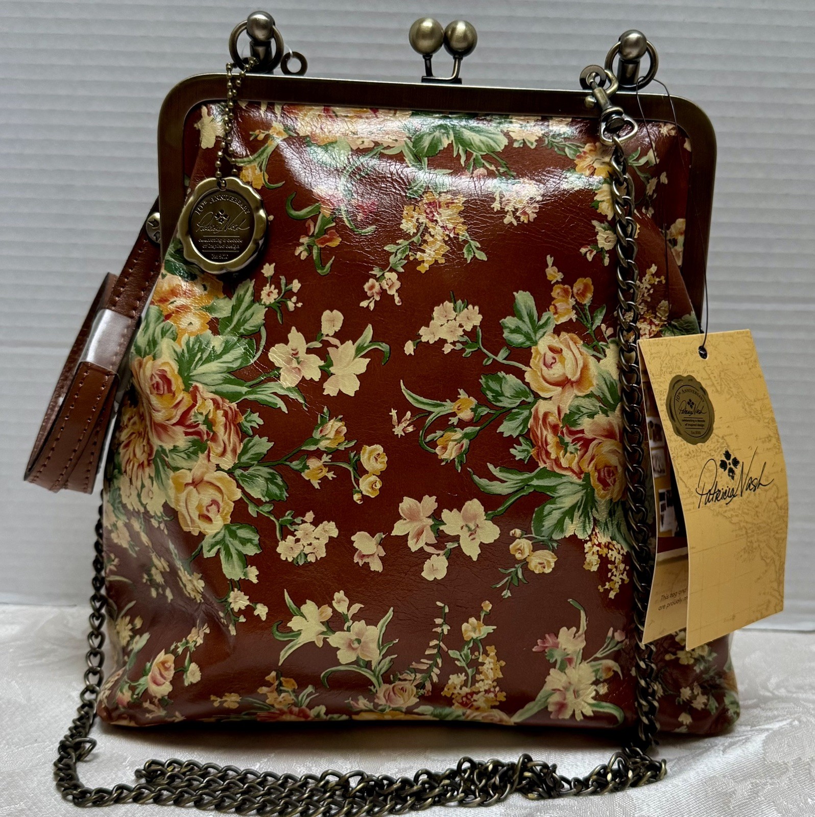 PATRICIA NASH NOVELLA LEATHER BAG PURSE VINTAGE BOTANICAL GARDEN NWT
