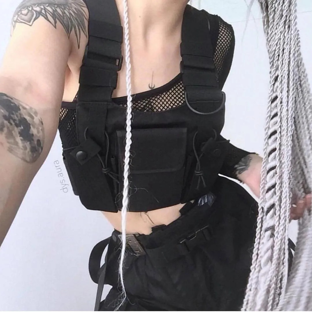 Hip-hop Streetwear Chest Rig Bag Motorcycle Riding Vest Backpacks Sport Storage