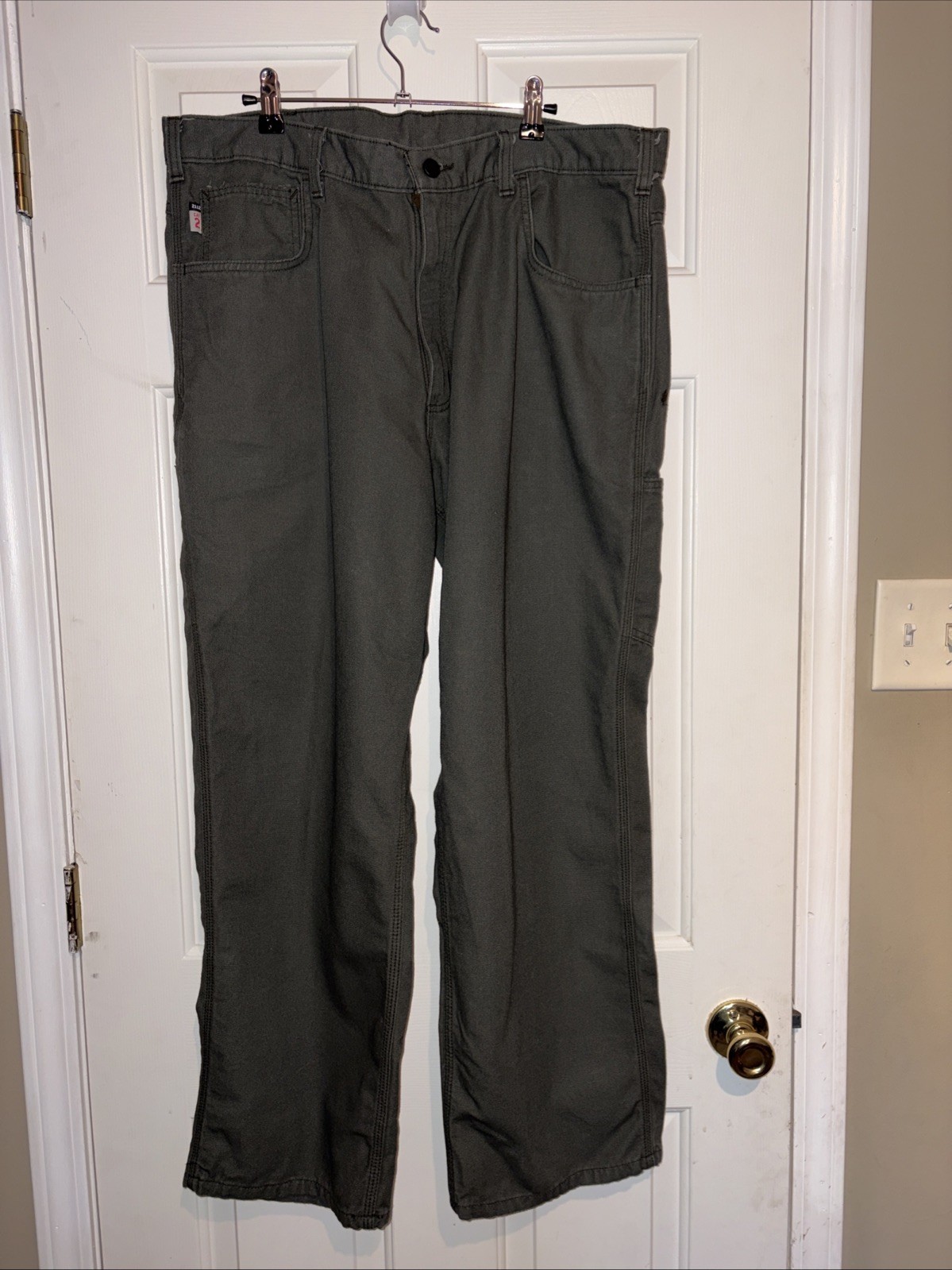Carhartt FR Flame Resistant Original Carp Pants 40×30 Green 2112 CAT2 FRB159-MOS