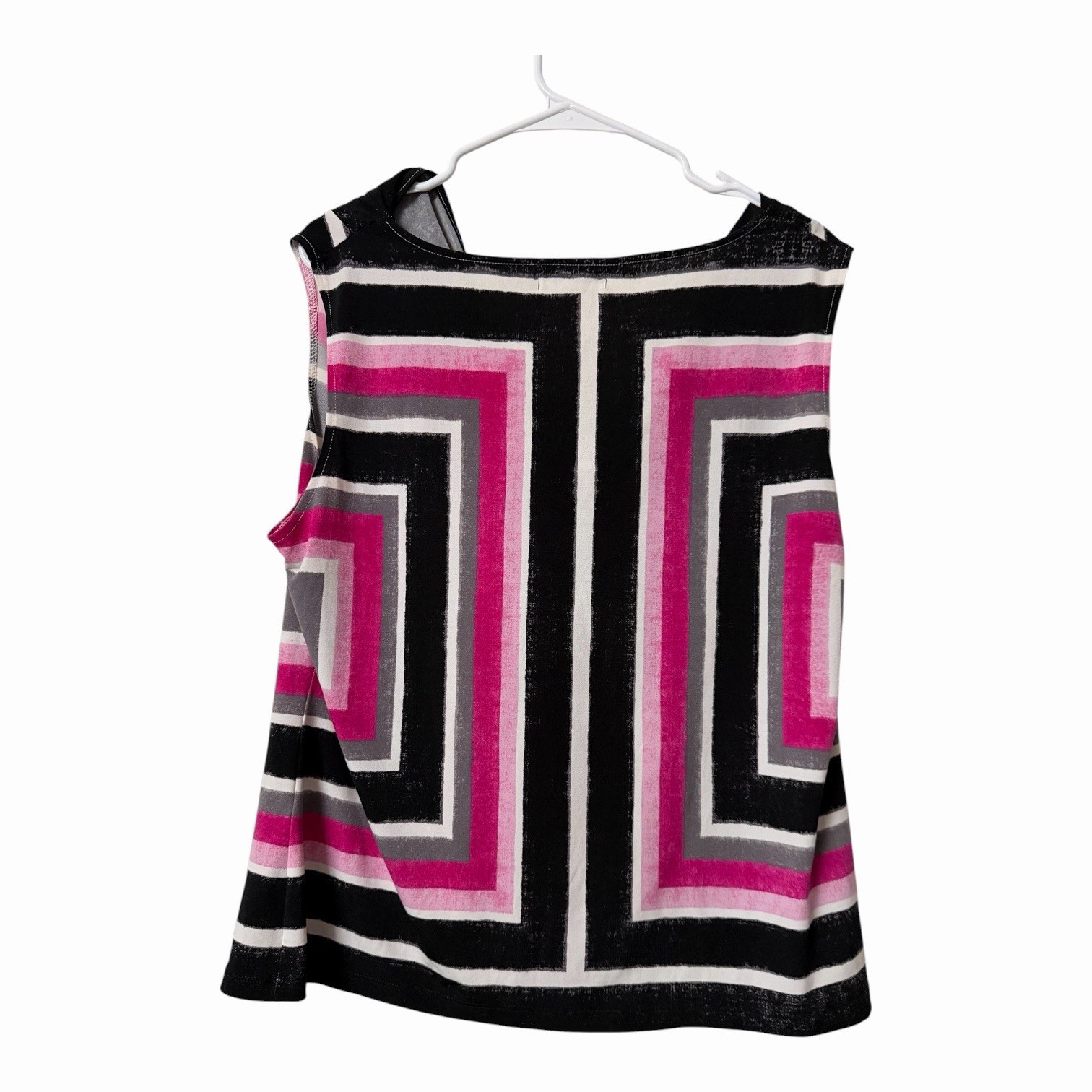 Calvin Klein 1X Geometric Print Cowl Neck Sleeveless Blouse Plus Size