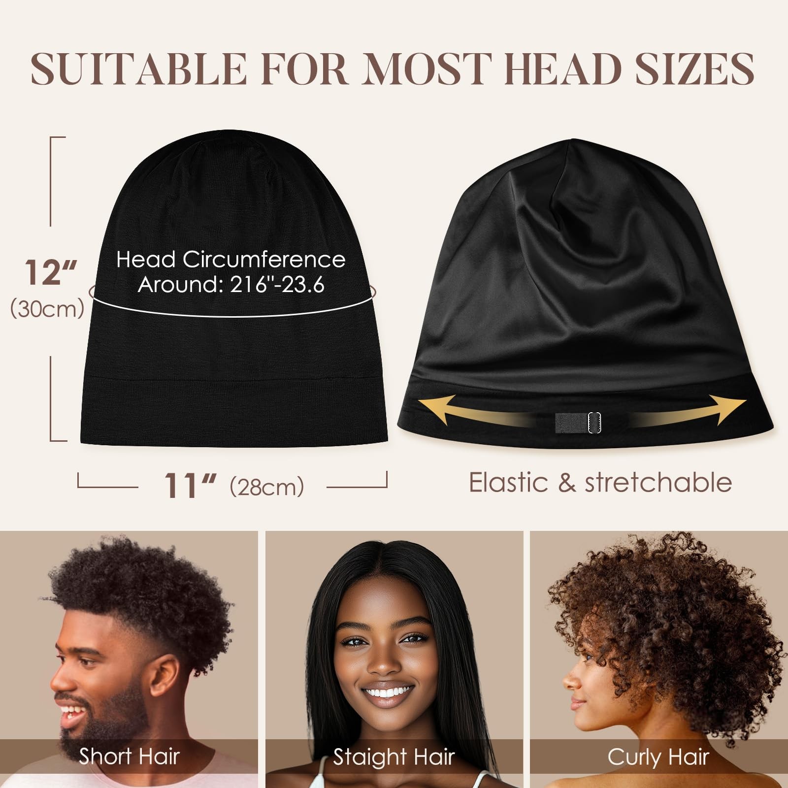 LULUSILK 100% Mulberry Silk Bonnet for Sleeping Women and Men, No More Frizzy…