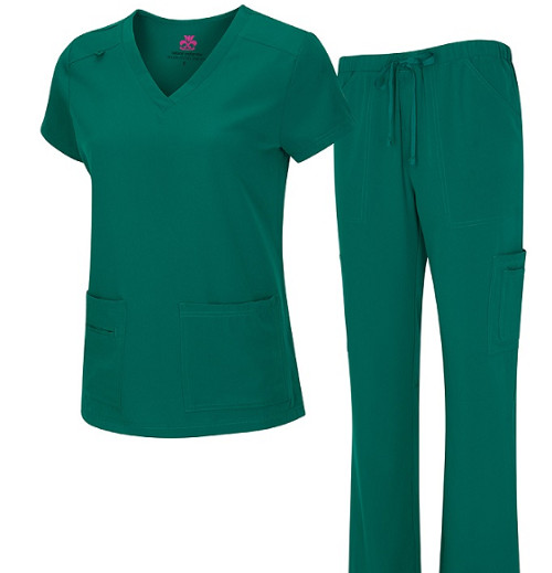 Medical Nursing Natural Uniforms Women’s Cool Stretch V-Neck Top and Cargo Pant