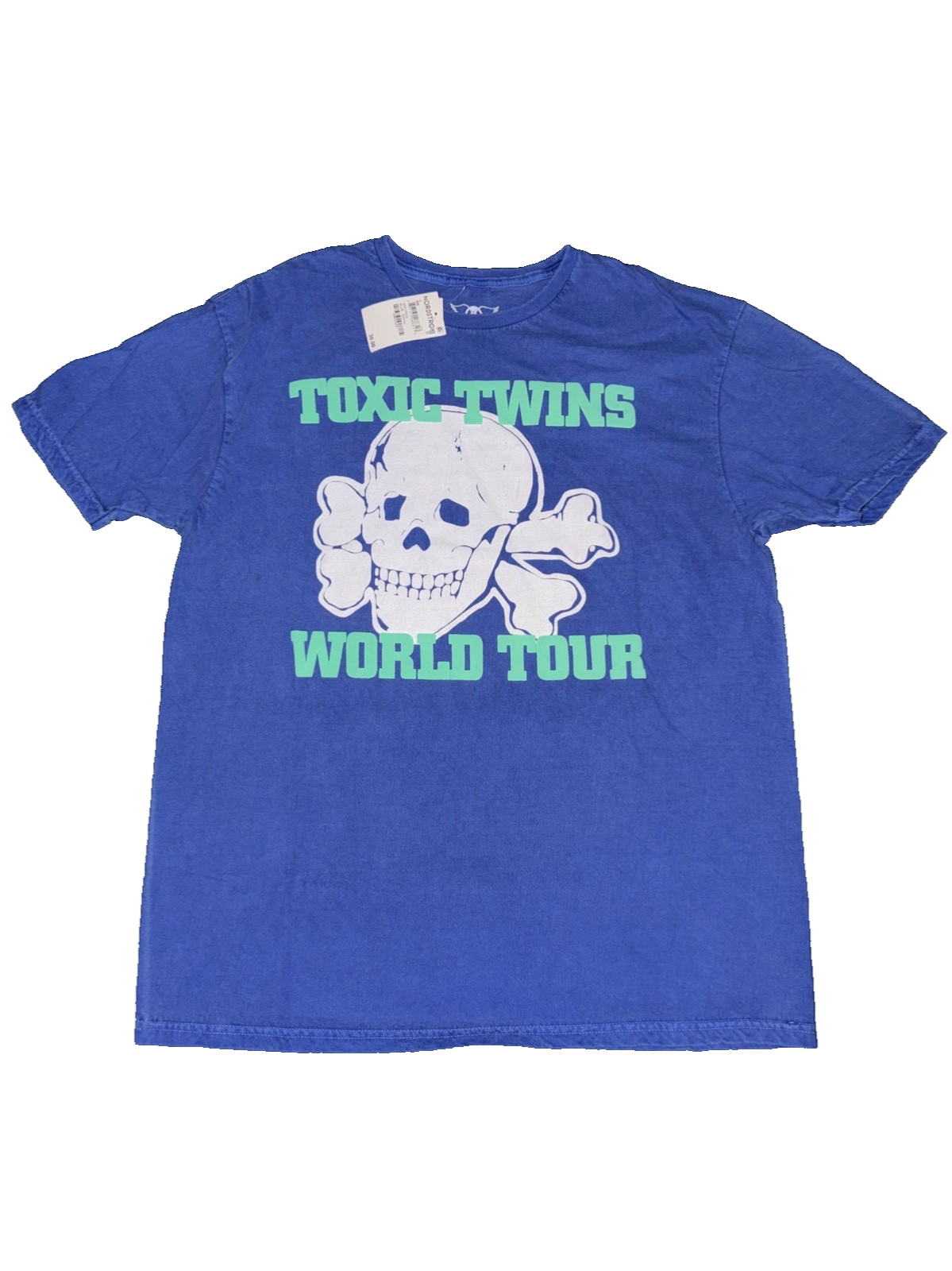 Aerosmith Toxic Twins World Tour T-Shirt Royal Blue Skull Graphic Tee
