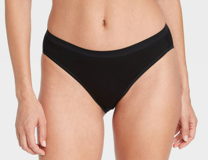 6 Pk: Women’s High Cut Briefs Underwear Auden – All Black/Large – NWT 6093-9A