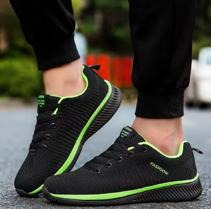 Men Running Walking Knit Shoes Fashion Casual Sneakers Gym Lightweight Sports