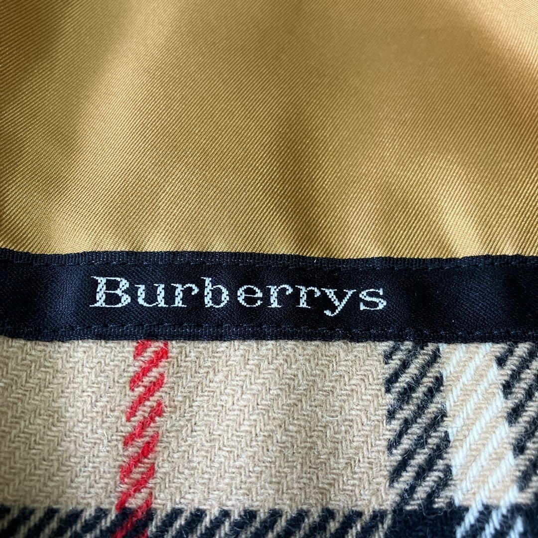 Burberrys Trench Coat Balmacaan Nova Check Beige Liner Size 7AR S M Cotton VTG