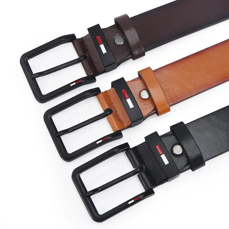 Men’s 120cm x 3.8cm PU Leather Belt Alloy Square Pin Buckle Business Casual
