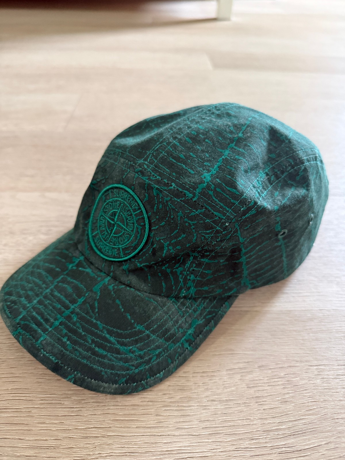 Supreme/Stone Island (FW23) Camp Cap Green Spider Web