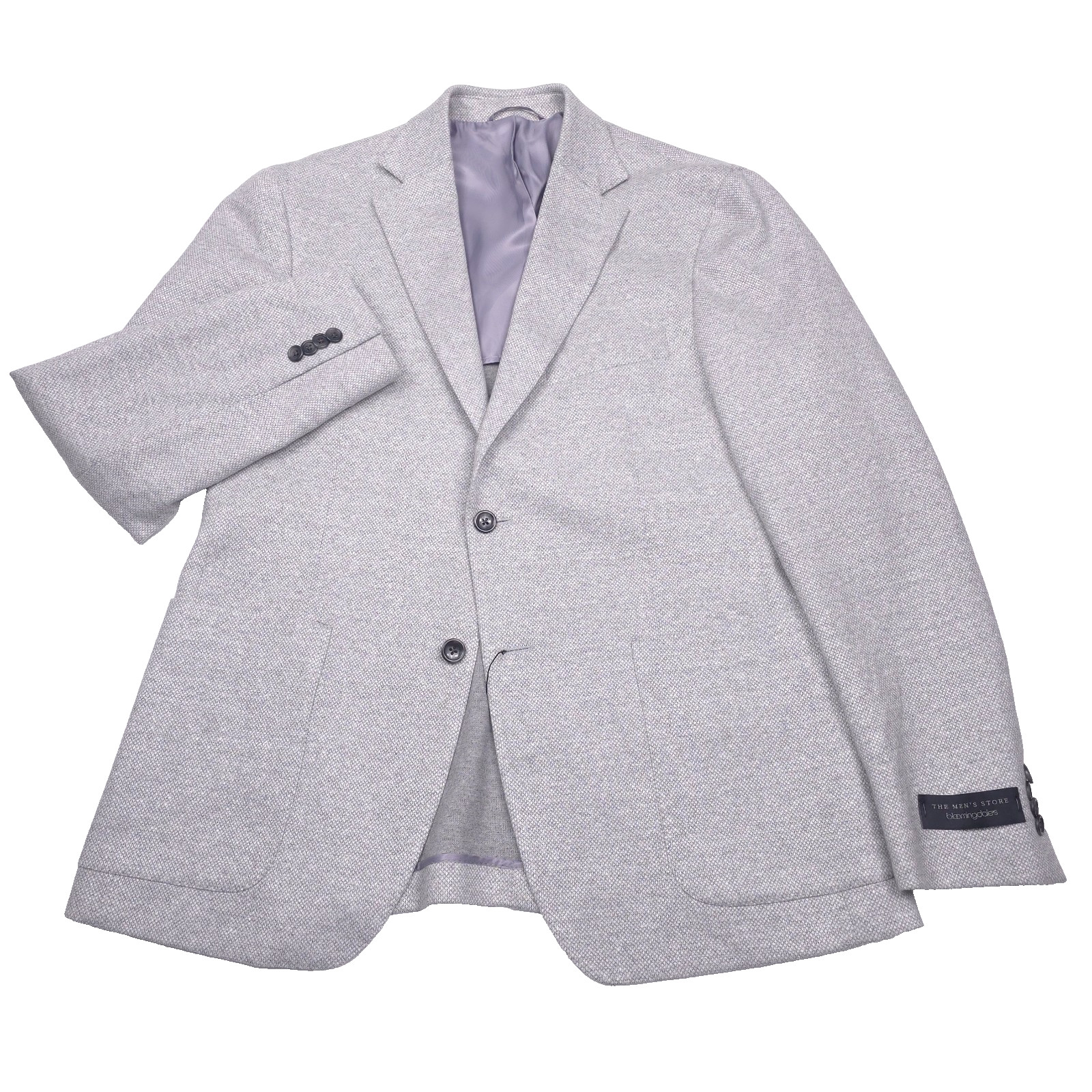 Bloomingdales Jersey Unstructured Sport Coat Mens 46R Gray Linen Blazer Jacket