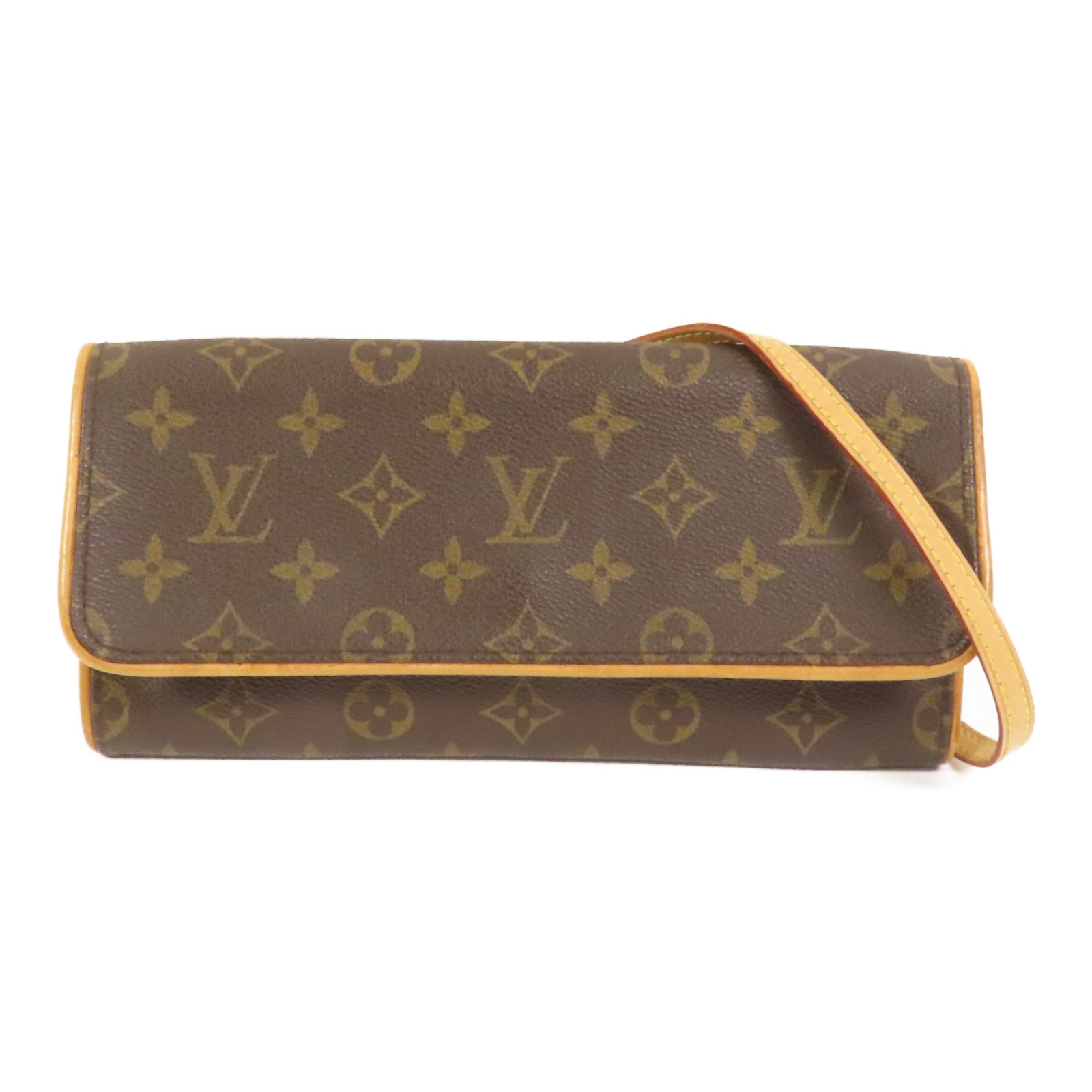 LOUIS VUITTON LV GHW Pochette Twin GM Shoulder Bag M51852 Monogram Brown