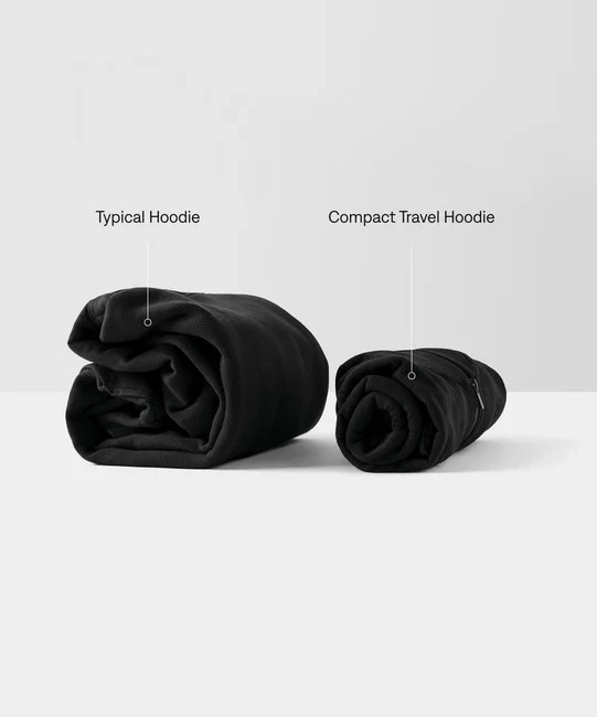 Unbound Merino – Men’s Compact Travel Hoodie /Black/ Choose Size / Free Shipping