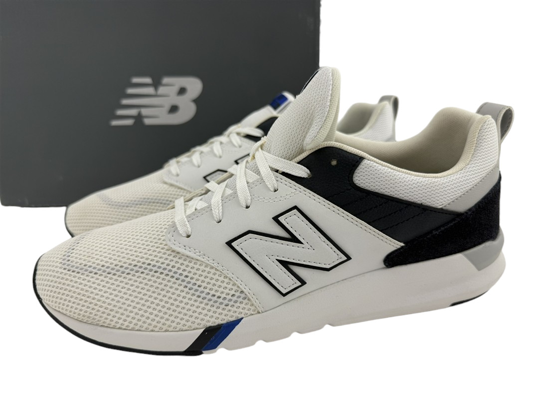 New Balance NEW Lifestyle White Black Blue Classic Retro Mens 13 Shoes Sneakers