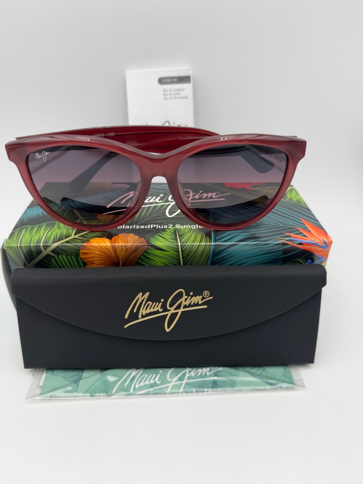 MAUI JIM Polarized Sunglasses MJ833 13D Glory Glory Milky Raspberry Maui Rose