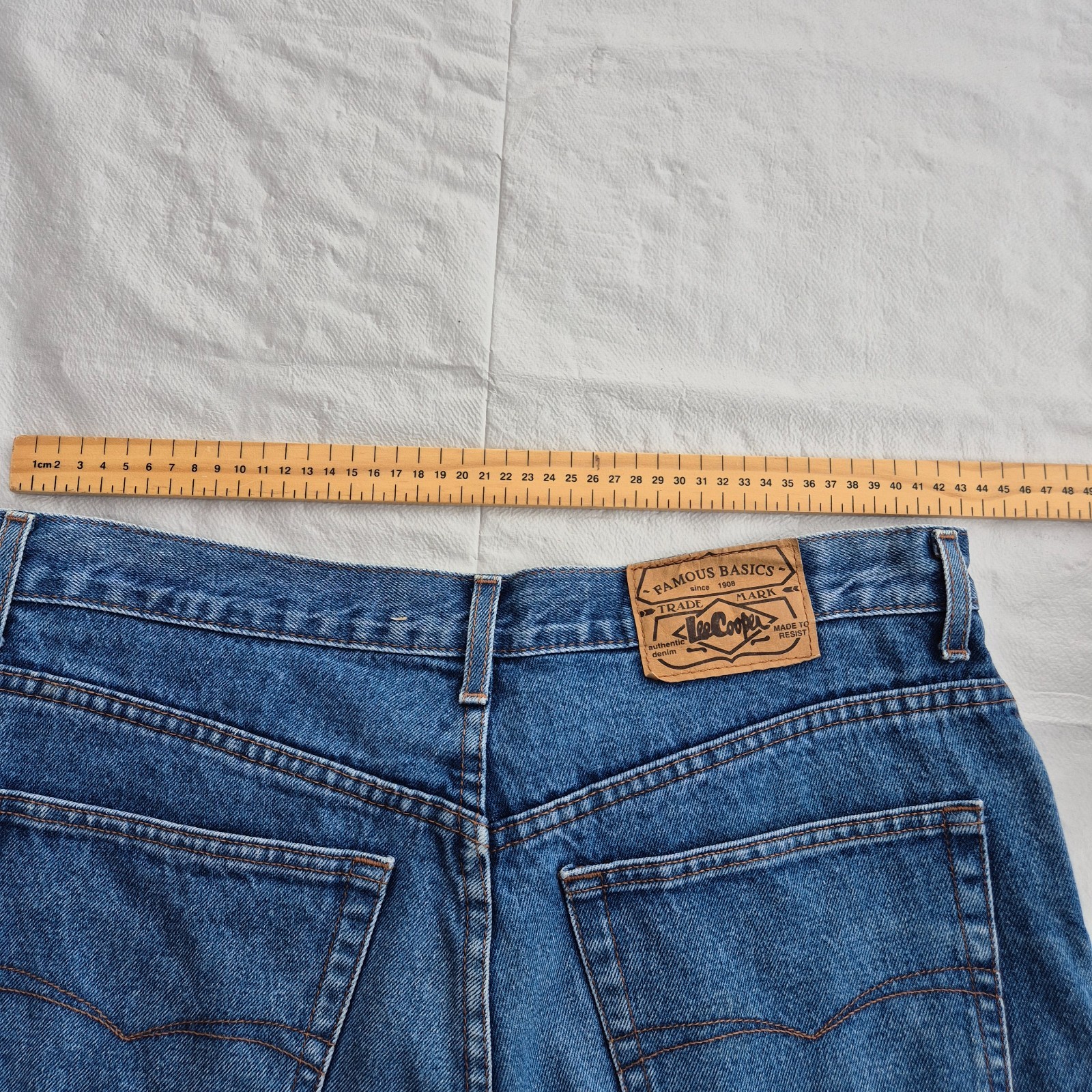 Lee Cooper Mens Regular Fit Straight Jeans Blue Denim W36 L32 Cotton Vintage
