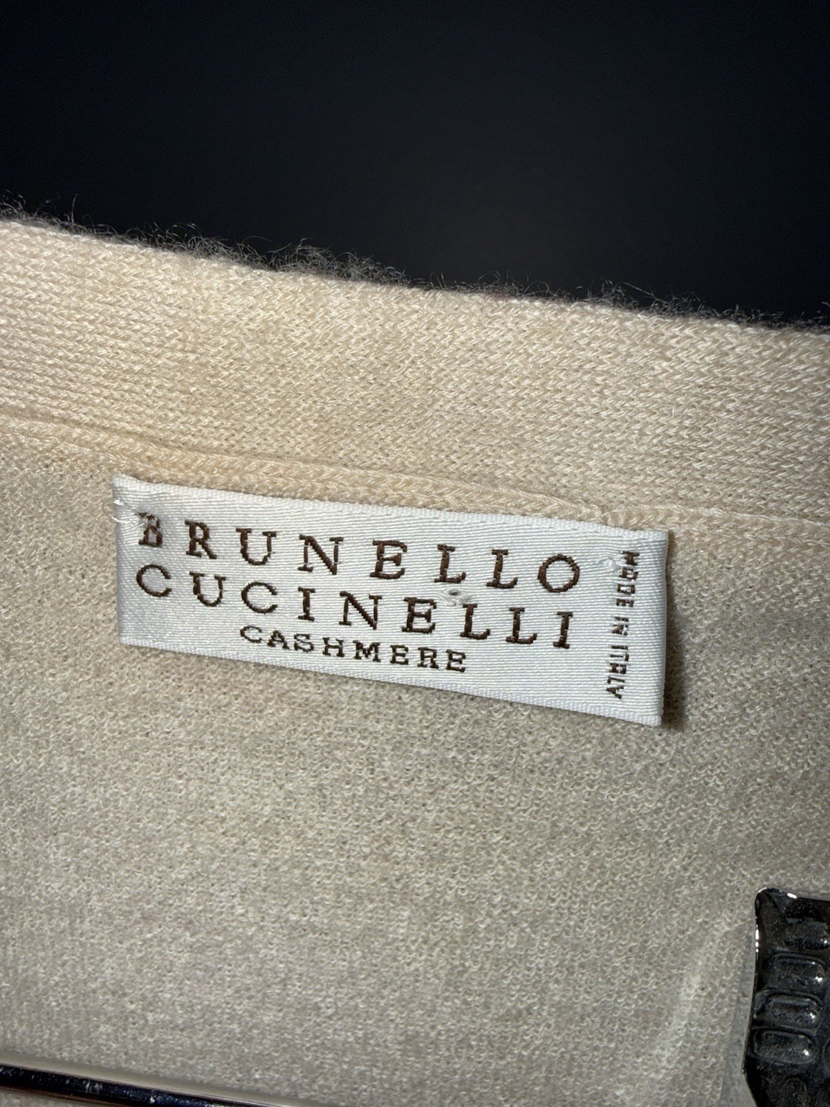 Brunello Cucinelli Grey 100% Cashmere Women’s Sweater Size XL Made in Italy