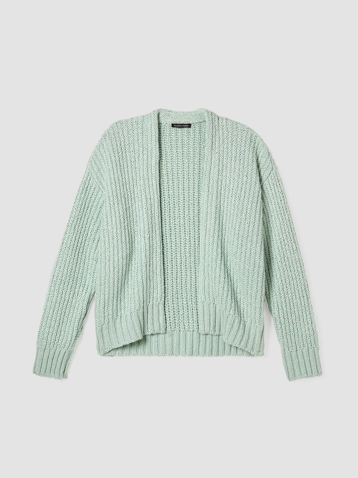 NWT Eileen Fisher Absinthe Peruvian Cotton Crimp Open Cardigan $258 3X
