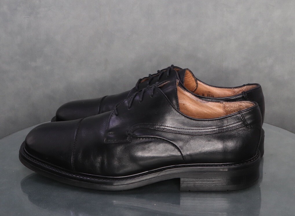 Bostonian Cap Toe Black Leather Dress Shoes Men’s Size 11.5 Made In Italy