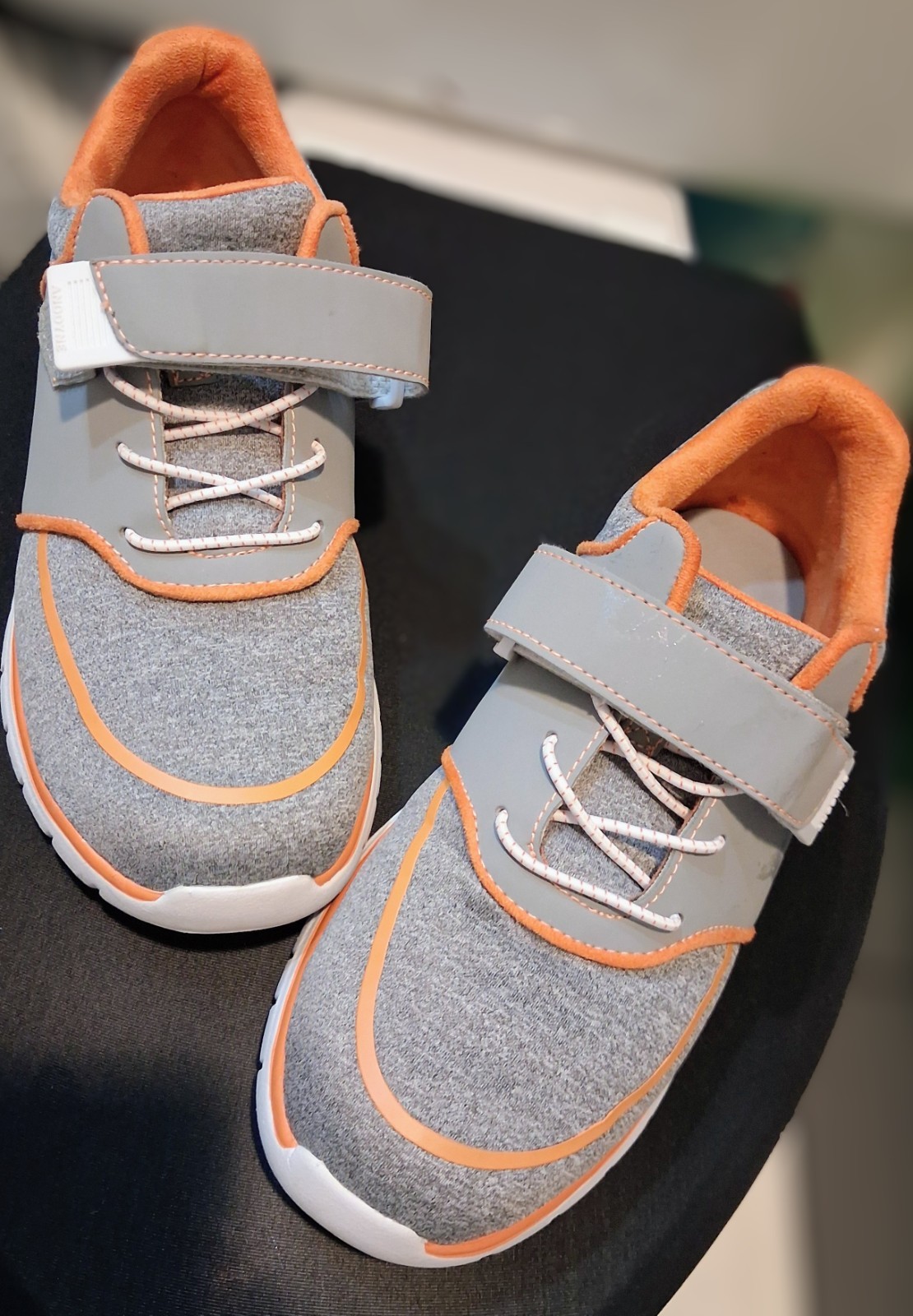 Anodyne No.45 Kids Athletic Sneakers Hook & Loop Gray/Orange US 7.5 XW
