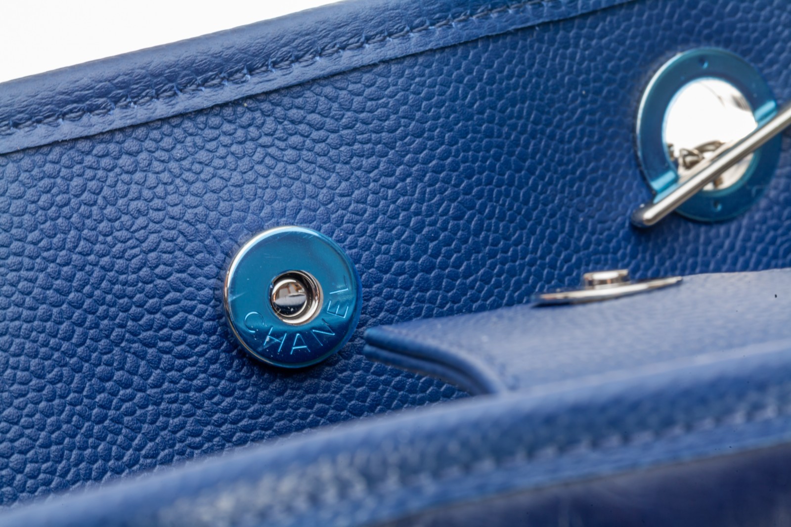 Chanel Deauville Large Navy Blue Caviar Leather Shopping Tote 16P A93258