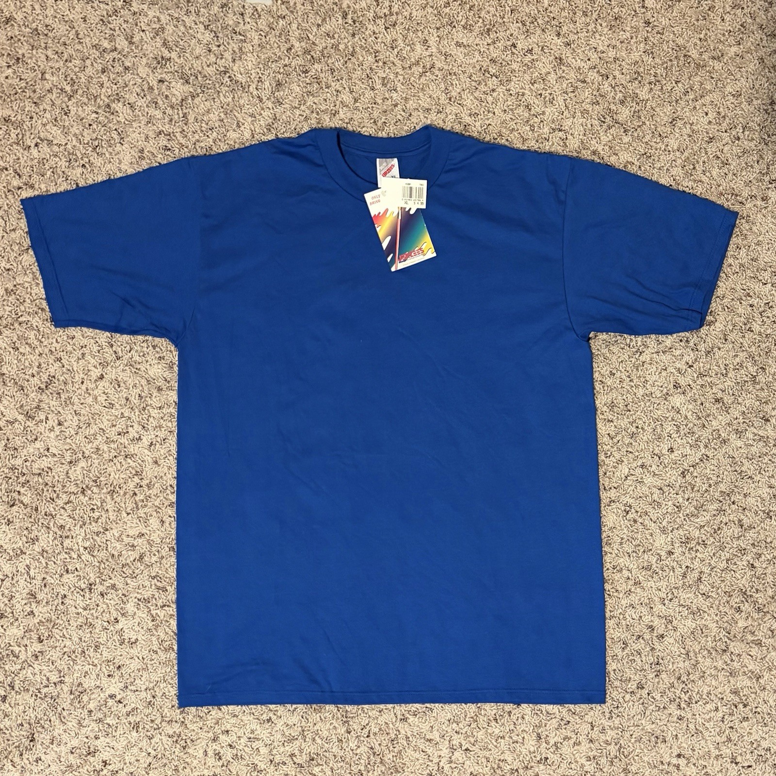 Vintage 90s Jerzees Heavyweight Blend Blue Blank Sz XL NWT