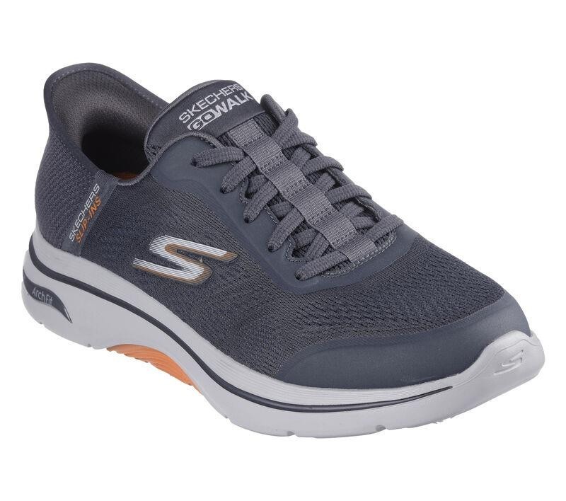 Skechers Shoes Mens Slip ins Charcoal Extra Wide Arch Fit Go Walk cushion 216602