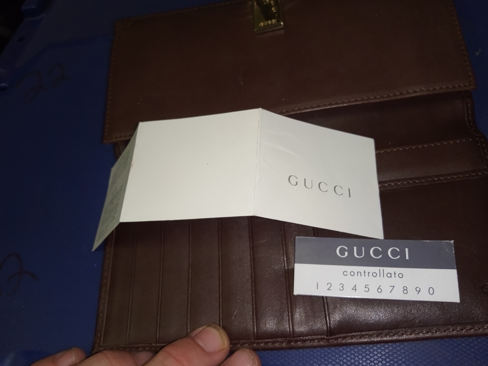 GUCCI Authentic Horse bit Brown Genuine Leather Wallet w/ Original Inserts $699