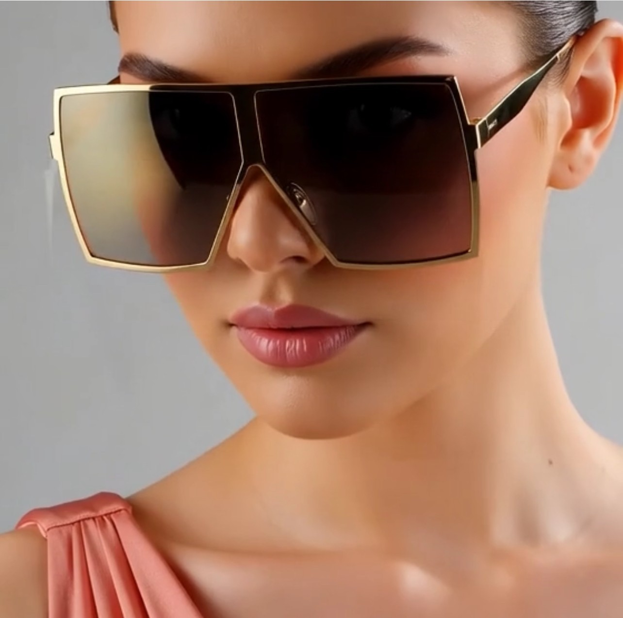 Sunglasses Flat Top Huge Big Oversized XXL Square Women “Lauren” Mirror SHADES