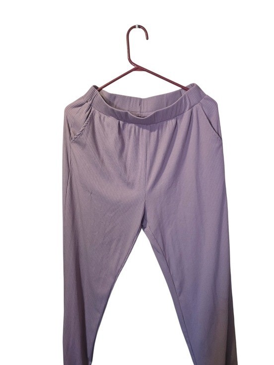 Pretty Garden Ribbed Two-Piece Loungewear Set in Lavender