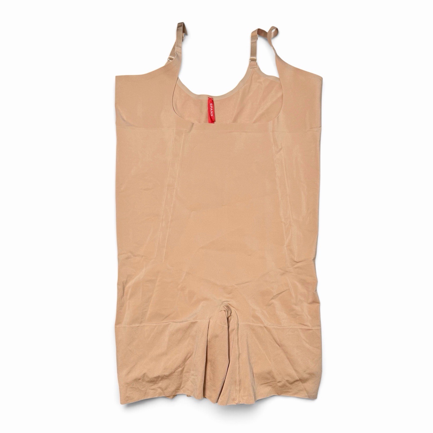 Spanx Open-Bust Mid-Thigh Bodysuit Shapewear Soft Nude, Size XXL