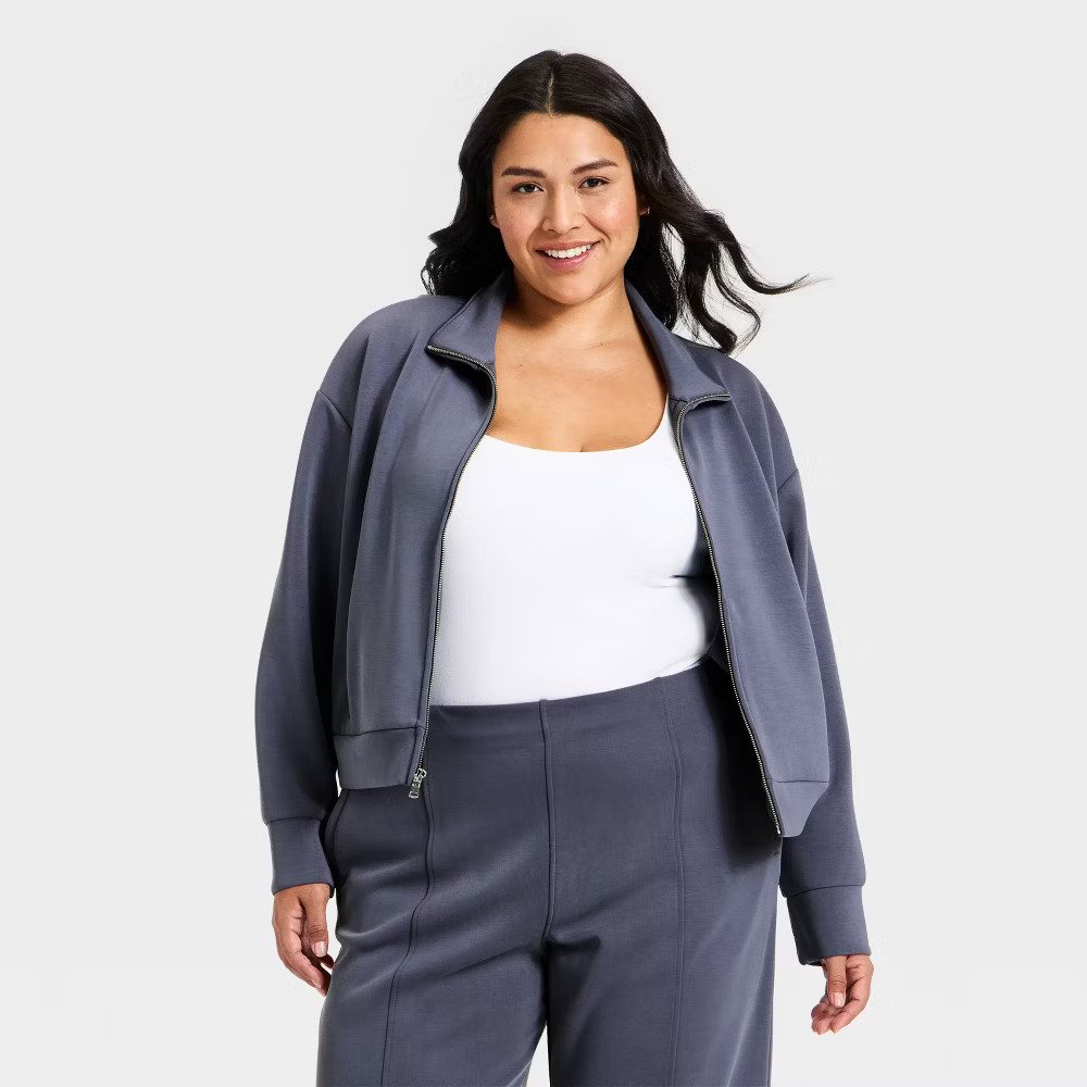 Women Sandwash Zip-Up – A New Day Blue XXL