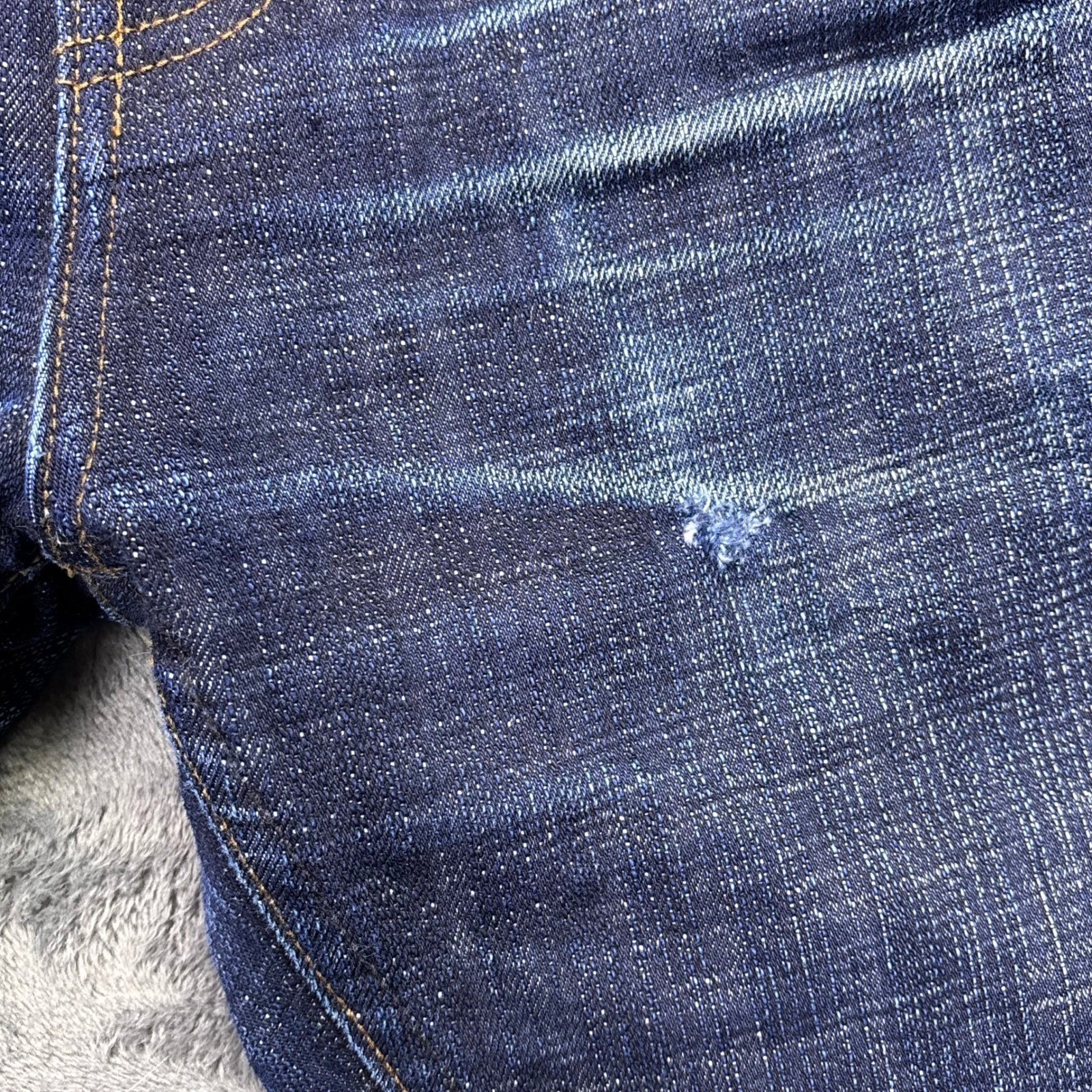 Unbranded Brand UB465 Selvedge Jeans Mens 32×32 Tight Fit 16oz Raw Denim