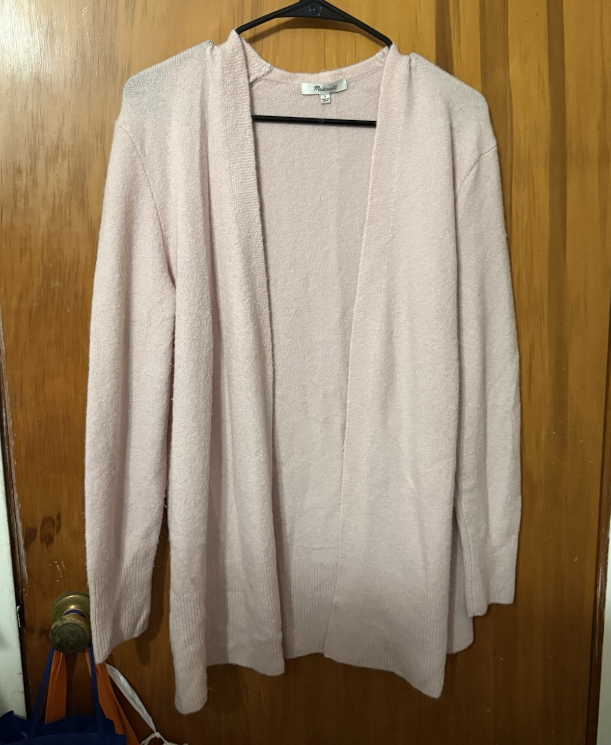 Madewell Women’s S Pink Solid Knit Open-Front Cardigan Sweater Long Sleeve