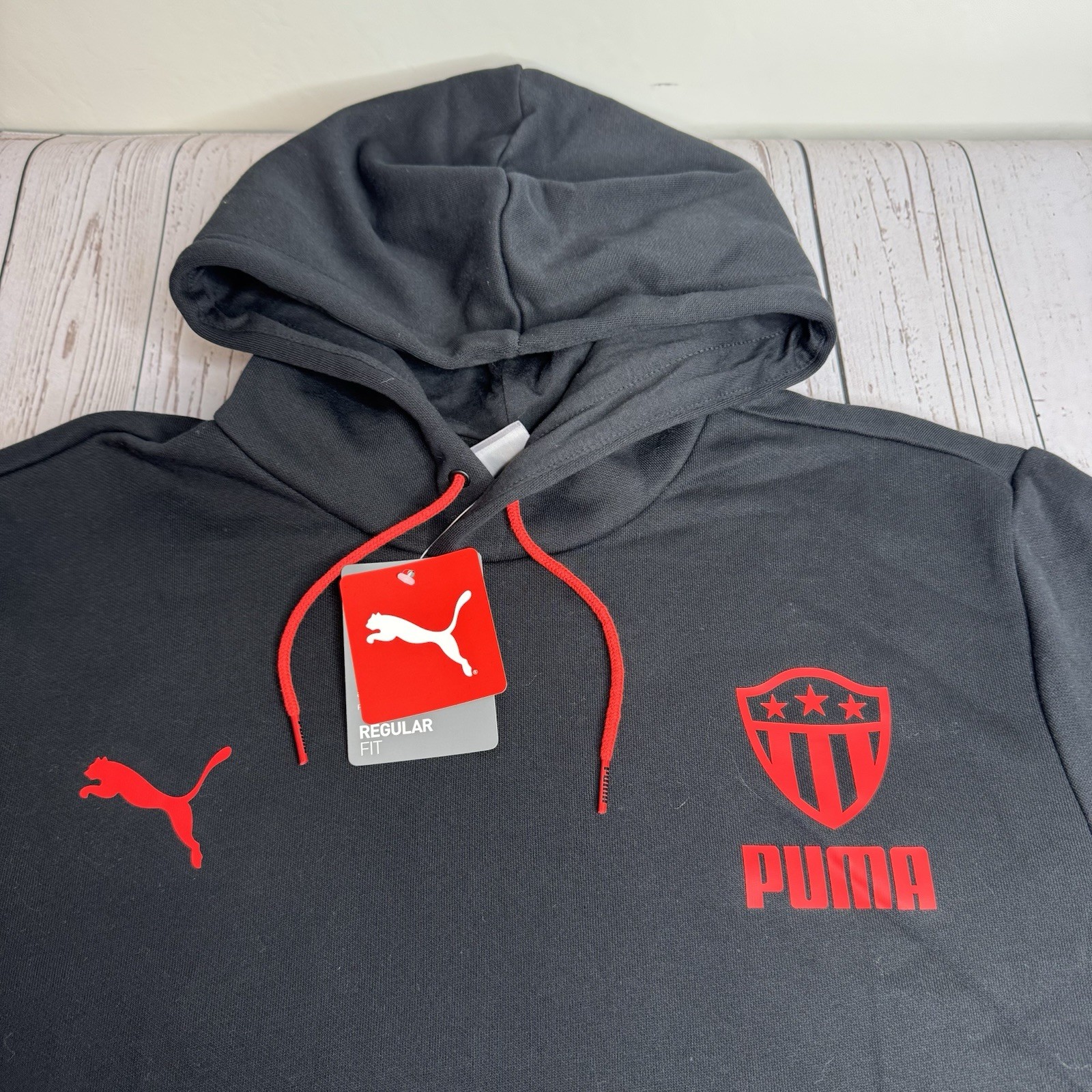 NEW Mens PUMA Midfield Soccer Hoodie Hooded Sweatshirt Black Large NWT