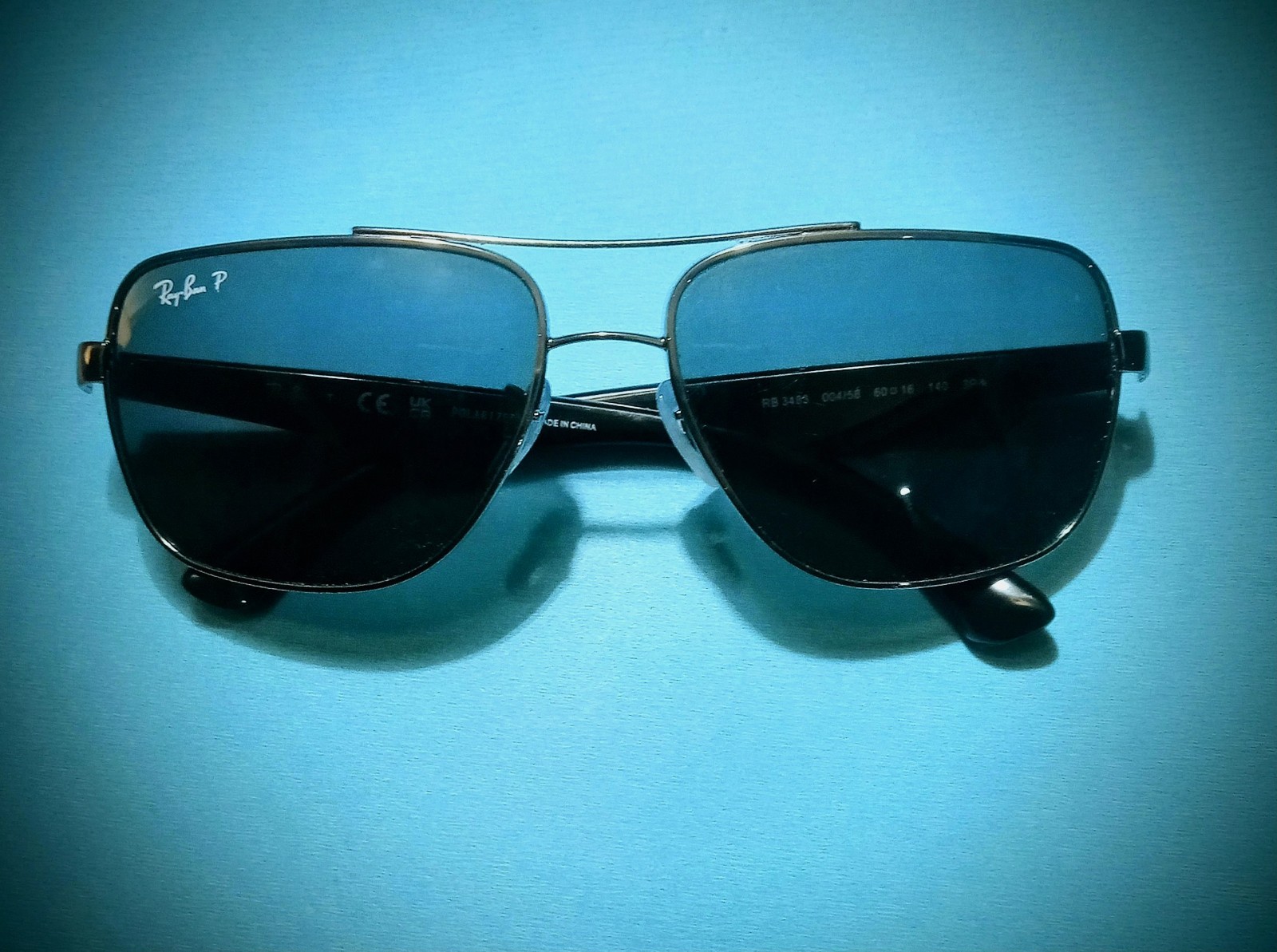 Ray-Ban RB3483 004/58 Sunglasses Full Rim Metal Polarized Lens Classic 60-16-140